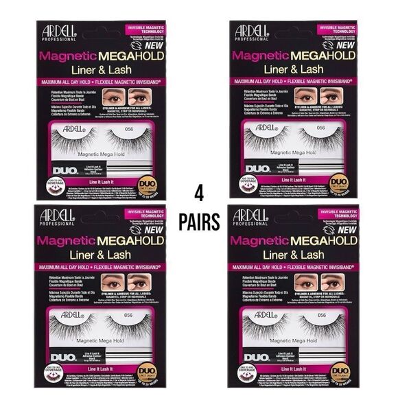 Ardell Magnetic MegaHold Liquid Liner & Lash 056, 4 Pairs - Picture 1 of 7